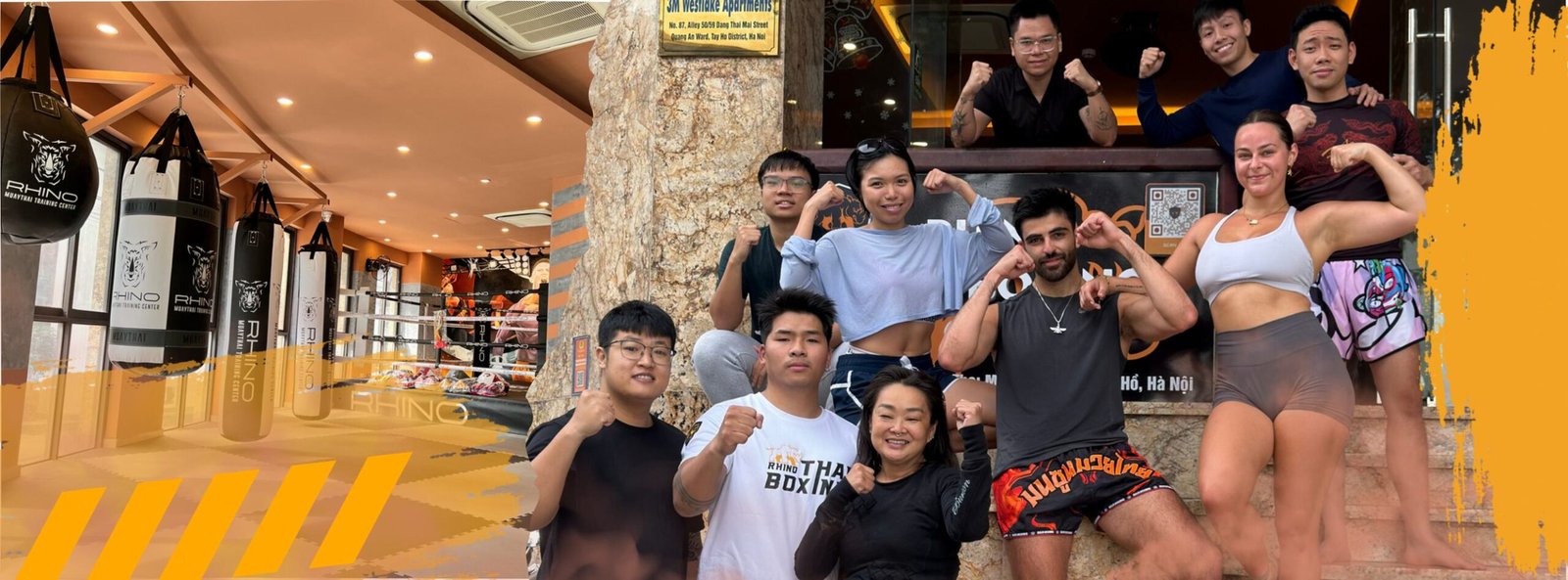 Muay Thai training at Rhino Thai Boxing Gym, Tay Ho, Hanoi
