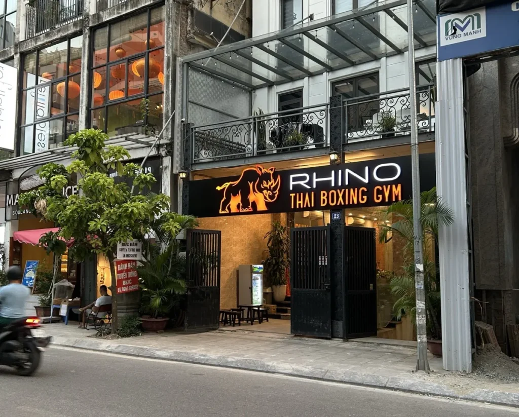 Entrance to RHINO Thai Boxing Gym on Dang Thai Mai in Quang An, Tay Ho