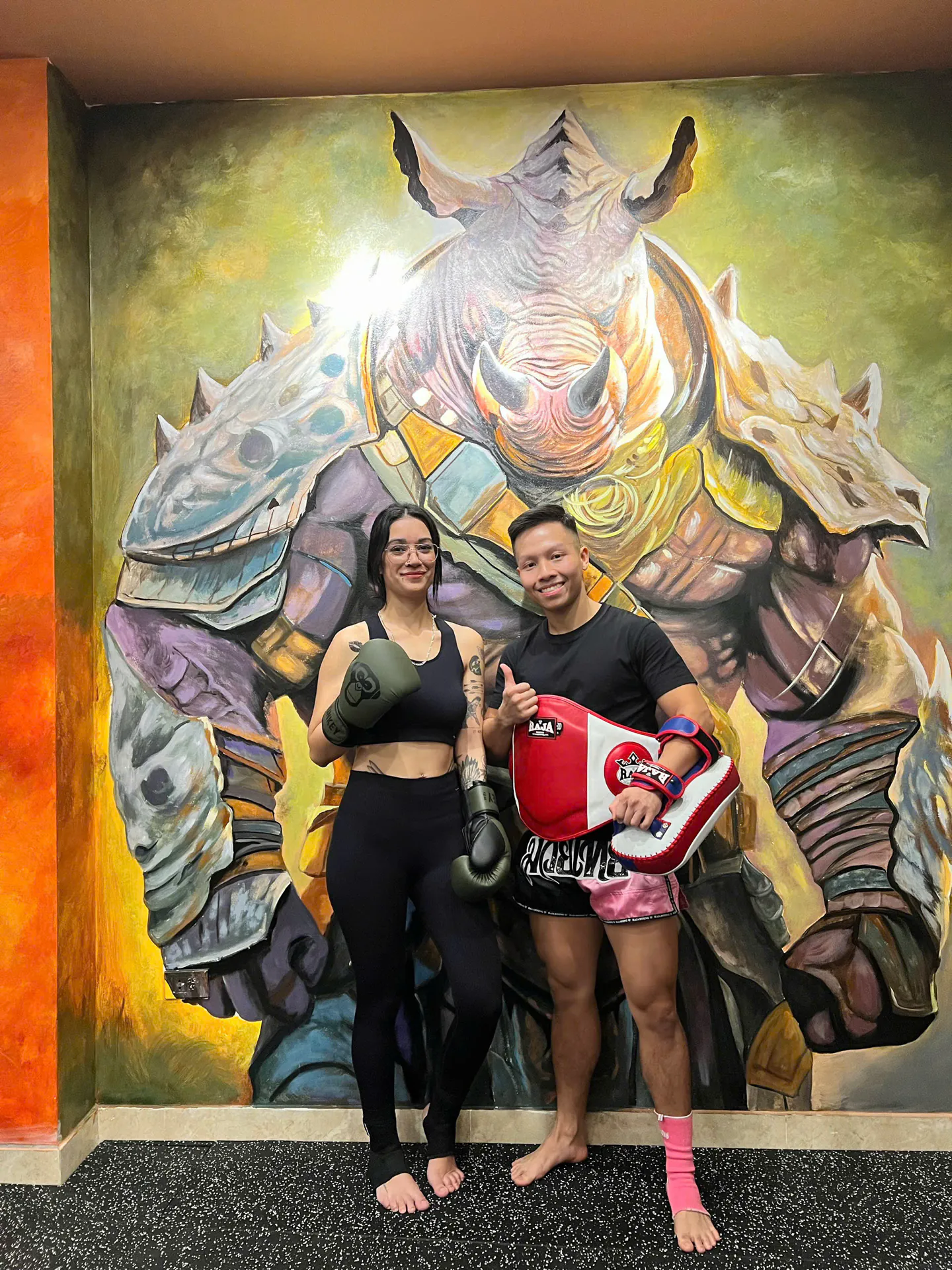 Học viên tập luyện tại Rhino Thai Boxing Gym, Tây Hồ, Hà Nội